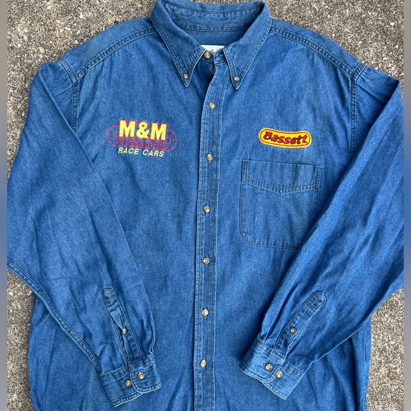 VTG Eddie Bauer Denim Racing Shirt - Picture 3 of 6
